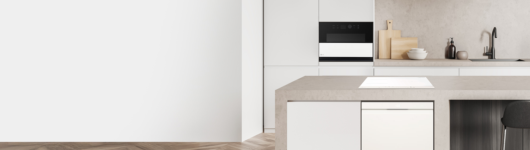 쿠킹패키지(식기세척기, 광파오븐, 인덕션이 모여있는 이미지)