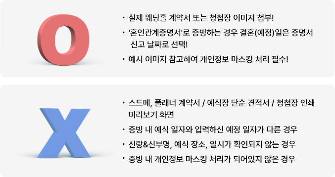 웨딩인증서비스 신청전 확인사항